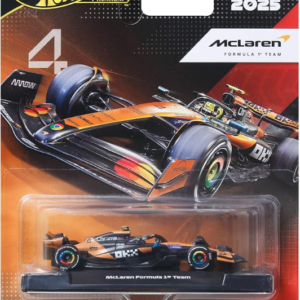 Hot Wheels McLaren Formel 1 Premium Die-Cast-Spielzeugauto im Maßstab 1:64 Sammelspielzeug-Rennauto mit Real Riders-Reifen sowie Metall/Metall-Karosserie und -Fahrgestell,